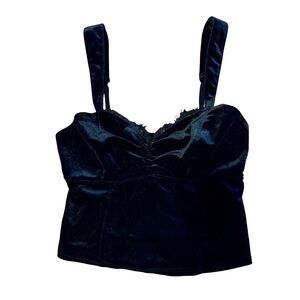 A&F Black Velvet with Lace Accent Top
